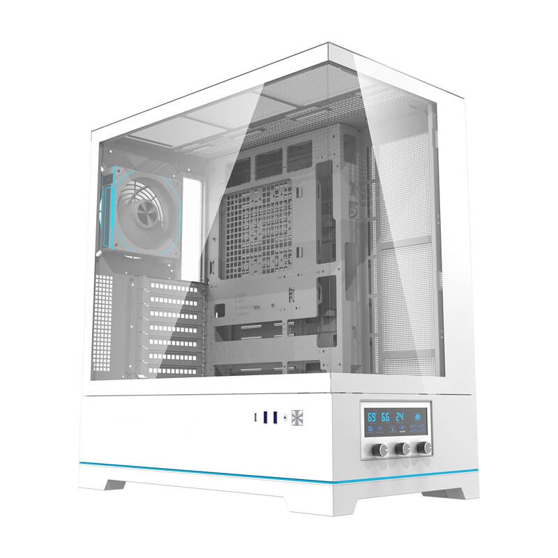 Darkflash DY451 PRO datorchassi (vitt) + 1 fläkt