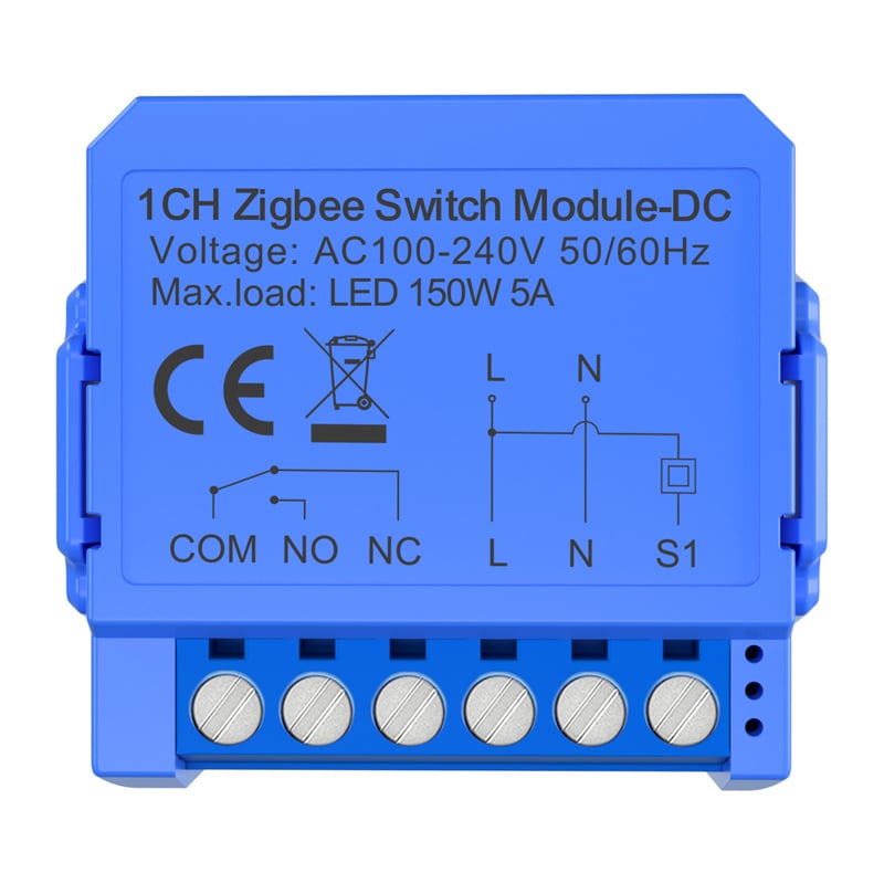 1-kanals ZigBee-switchmodul med spänningsfri kontakt Avatto ZWSM16-DC32V-1