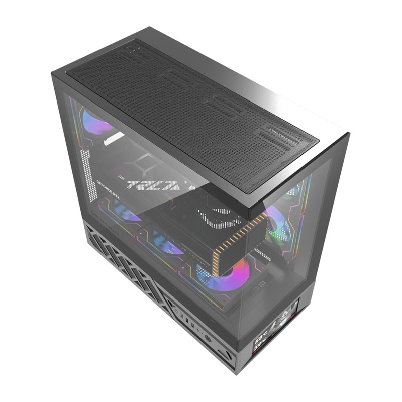 DarkFlash DS950V datorchassi med display (svart) + 6 fläktar