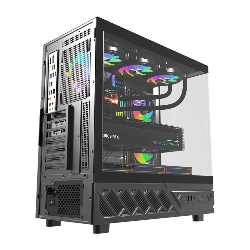 DarkFlash DS950V datorchassi med display (svart) + 6 fläktar