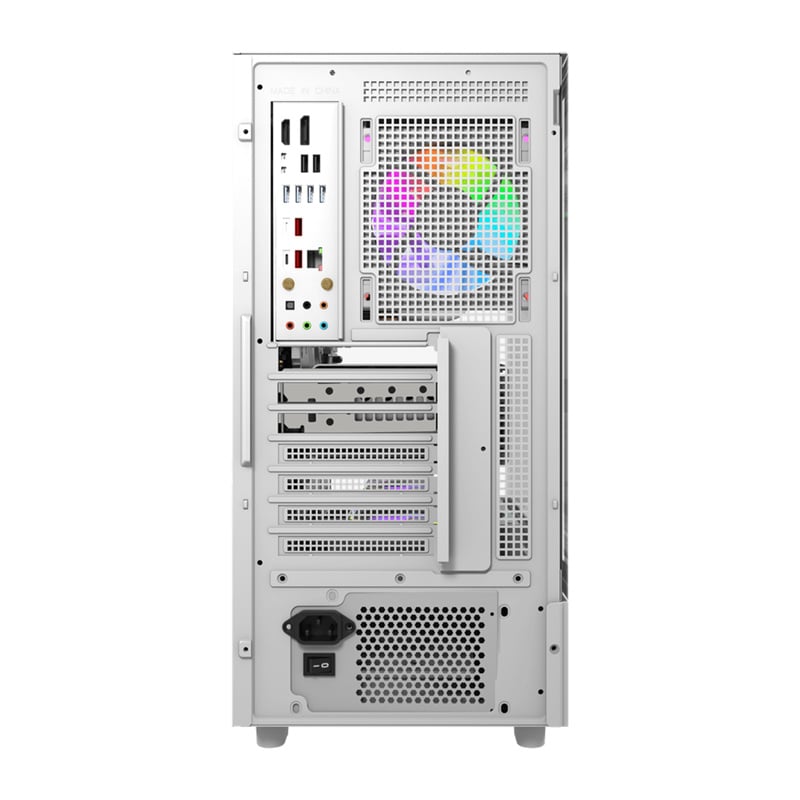 DarkFlash DS950V datorchassi med display (vit) + 6 fläktar