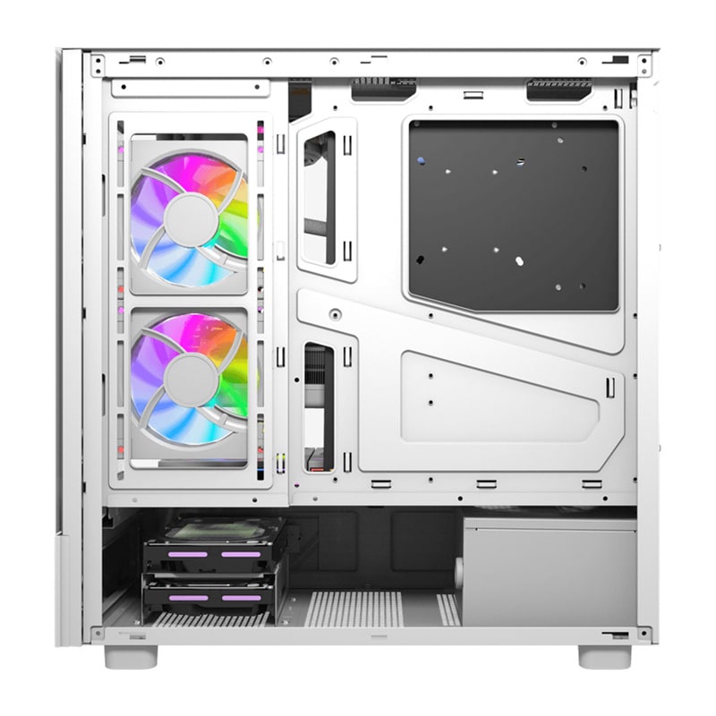 DarkFlash DS950V datorchassi med display (vit) + 6 fläktar