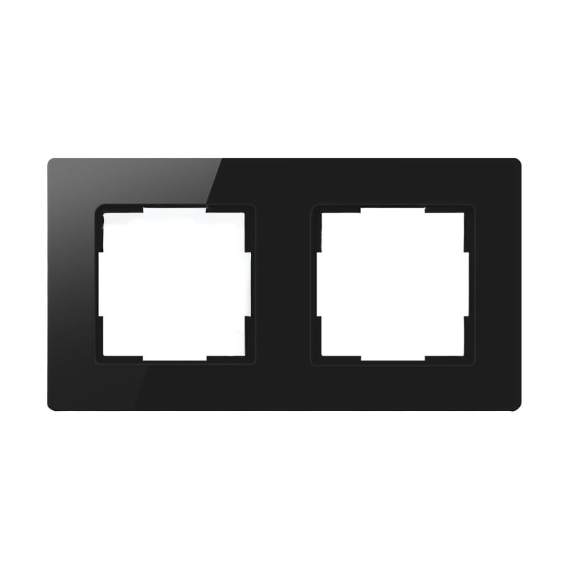 Avatto 2 Uttag TS20 ljusströmbrytarram (svart)