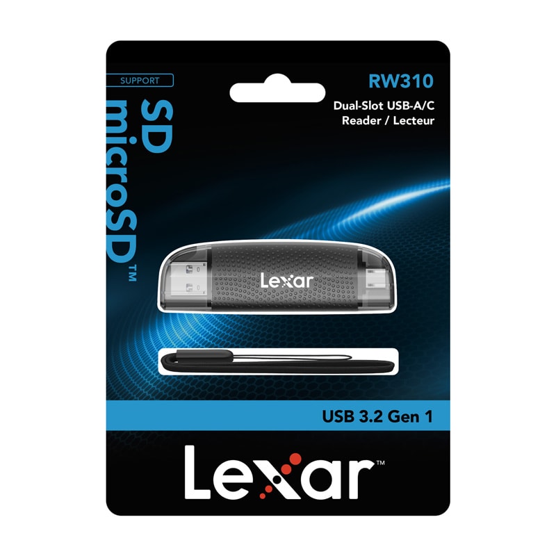 Lexar LRW310X Dubbel USB-A/C micro SD, SD USB 3.1 minneskortläsare