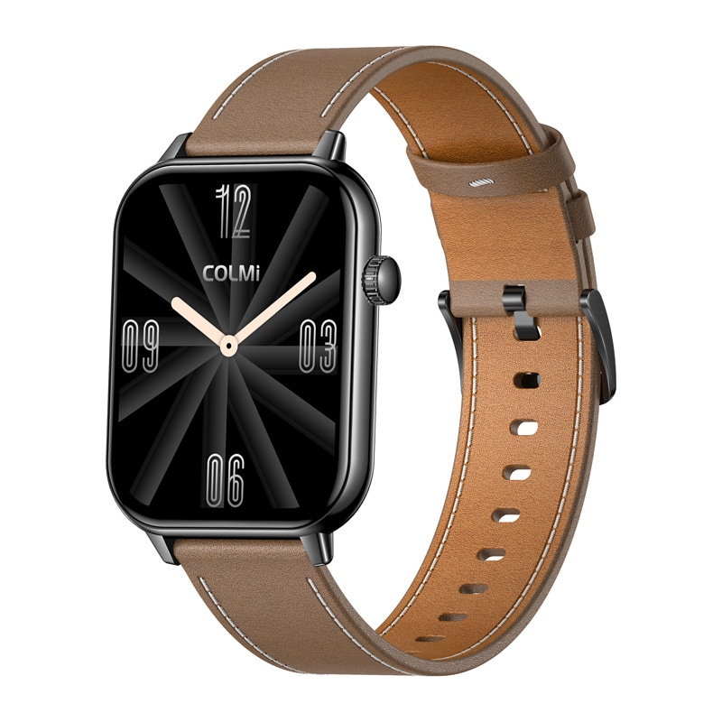COLMI C28 Smartwatch - Svart + Brunt läderarmband
