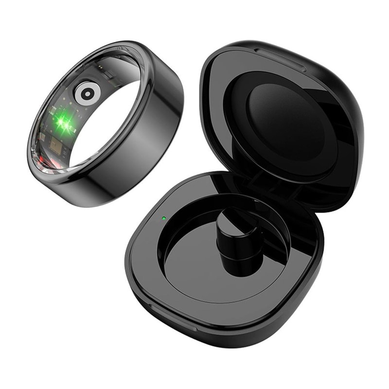 COLMI R02 Smart Ring, størrelse 9, 18,9 mm (svart) + ladeetui