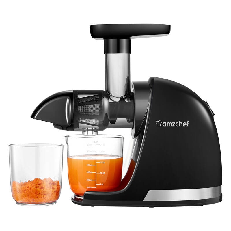 AMZCHEF 1501-BK-SM långsamt löpande juicepress (svart)