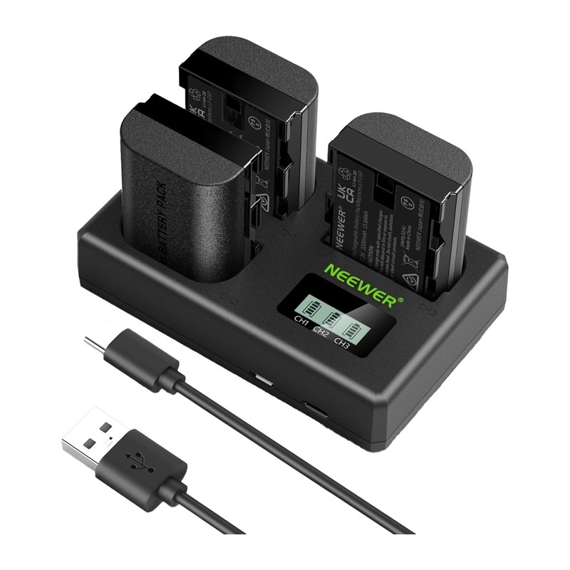 Set med 3 ersättningsbatterier för Canon-kameror: NEEWER LP-E6NH