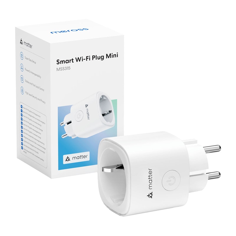 MEROSS MSS315CFH-EU smart kontakt med energimätning (Matter) (4-pack)