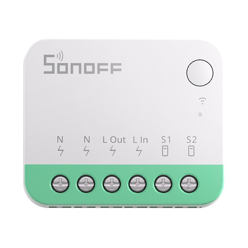 Sonoff MINIR4M Matter-kompatibel smart WiFi-ministrömbrytare (HomeKit, SmartThings, Home Assistant).