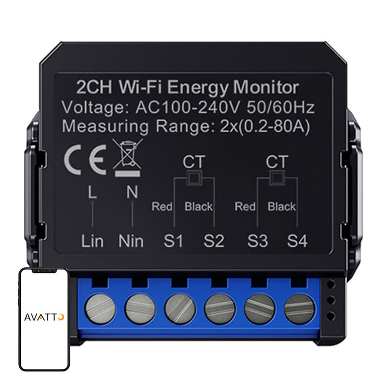Avatto WiFi WPM16-2 – smart, dubbelriktad energimätare