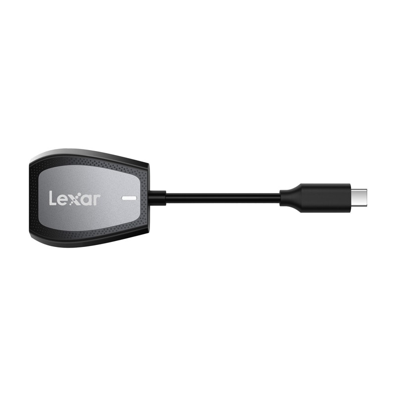 Lexar minneskortläsare med två kortplatser för SD- och microSD-kort, USB-C