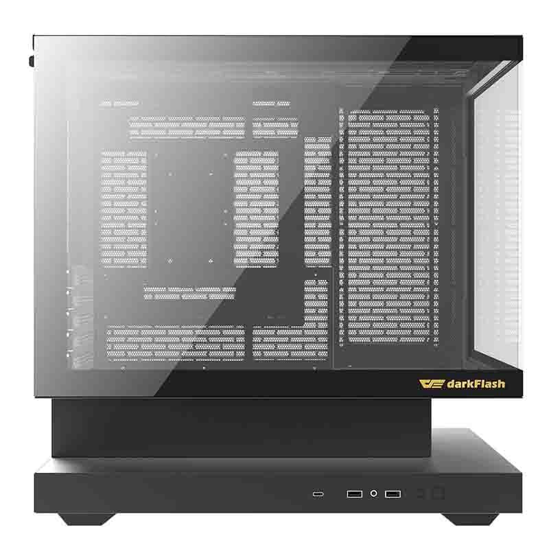 Darkflash F1-datorchassi (svart) + 6 ARGB-fläktar