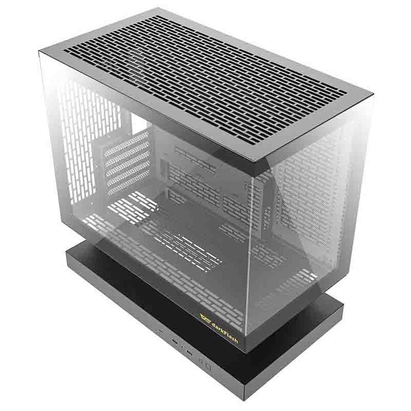 Darkflash F1-datorchassi (svart) + 6 ARGB-fläktar