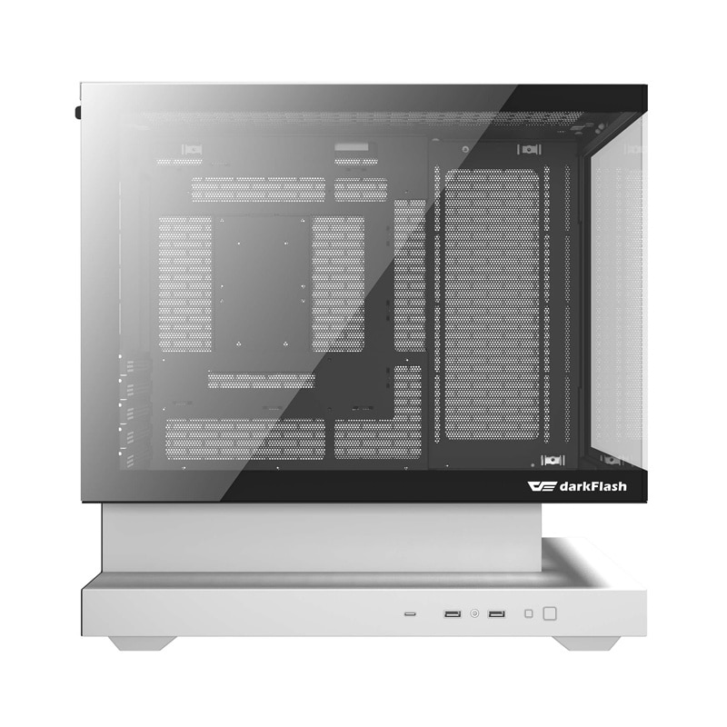 Darkflash F1-datorchassi (vit) + 6 ARGB-fläktar