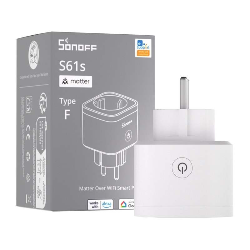 Sonoff S61s Matter-ansluten extern stickkontakt via Wi-Fi