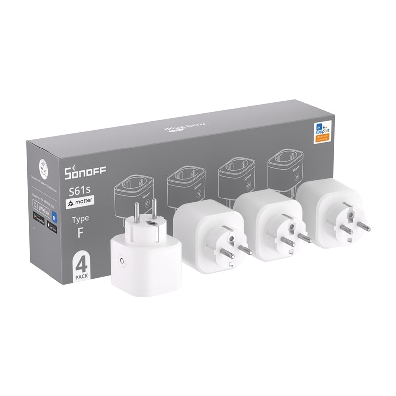 Sonoff S61s Matter-uttag via Wi-Fi, 4-pack