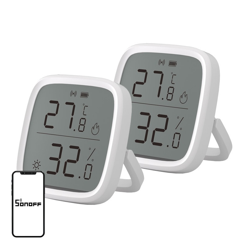 Sonoff ZigBee SNZB-02D temperatur- och luftfuktighetssensor, 2-pack