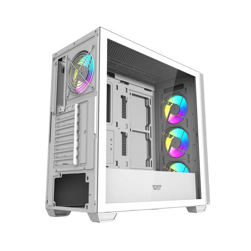 Darkflash DS900WS datorchassi (vitt) + 4 ARGB-fläktar