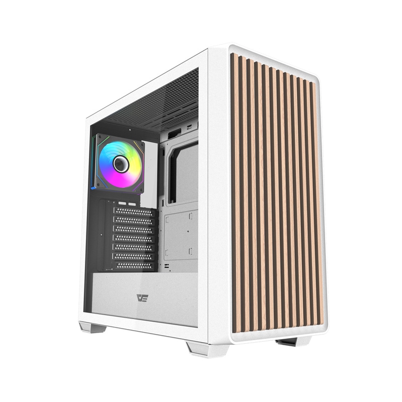 Darkflash DS900WD ATX-datorchassi (vitt) + 4 fläktar