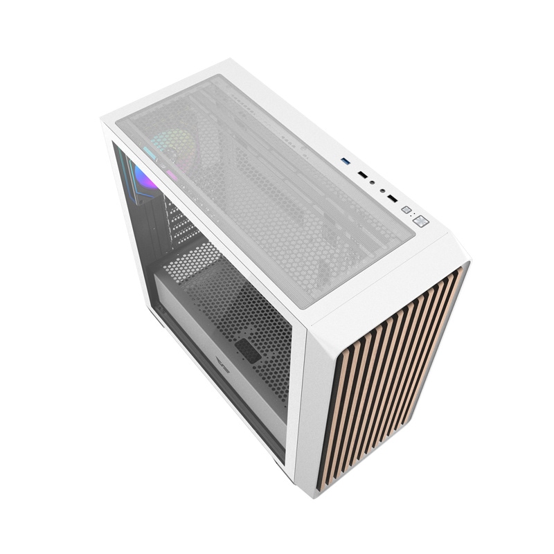 Darkflash DS900WD ATX-datorchassi (vitt) + 4 fläktar
