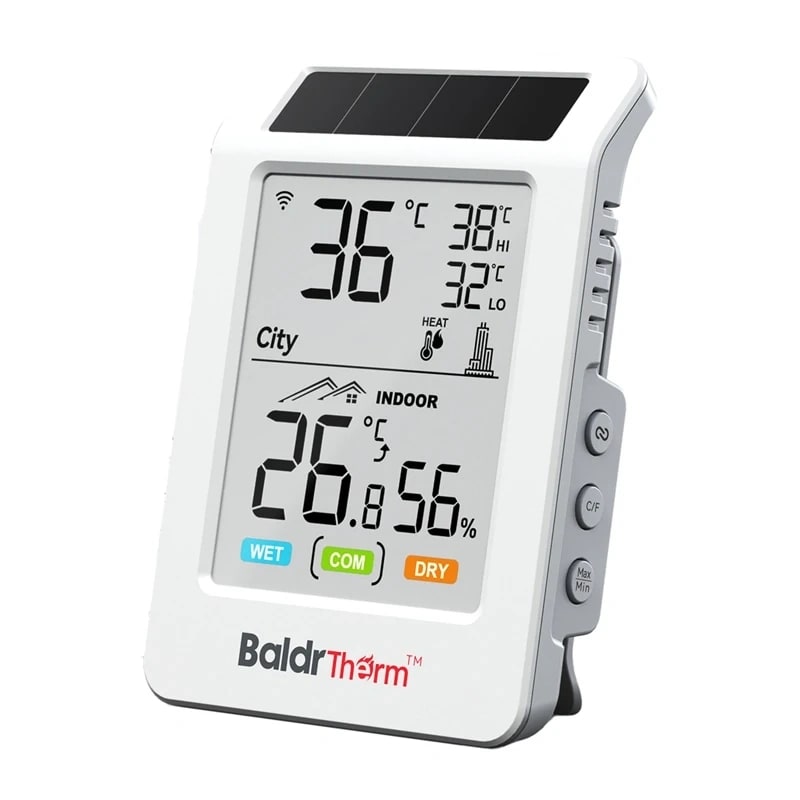BALDRTHERM HCS596WB Solcellsdriven Wi-Fi-termohygrometer