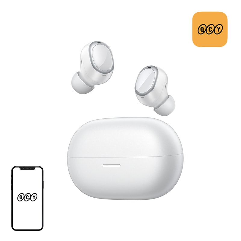 QCY Melobuds A30 trådlösa öronsnäckor (vita)