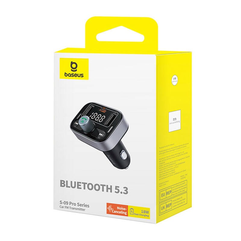 FM-sändare Baseus S-09 Pro, Bluetooth (svart)