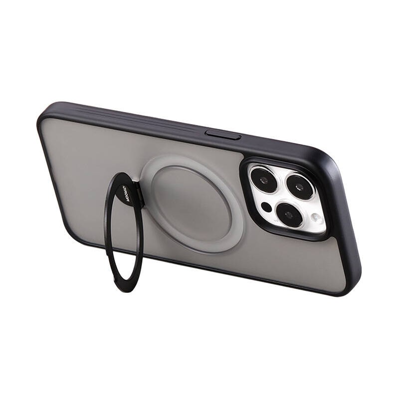 Magnetiskt skyddsfodral med hållare Joyroom JR-BP004 för iPhone 15 Pro (svart)