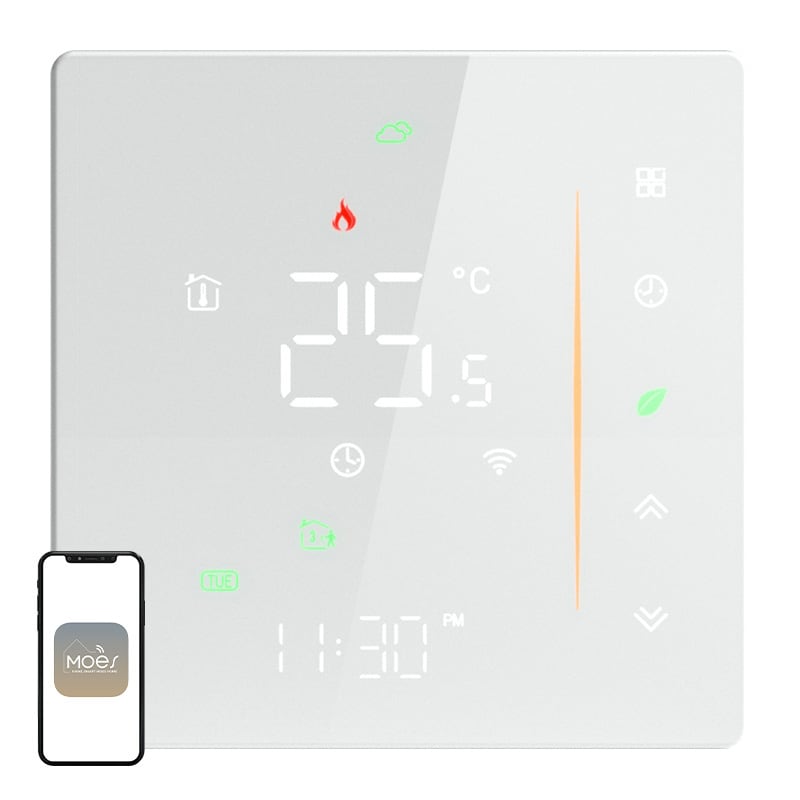 MOES WHT-006-GB-WH Wi-Fi-termostat för elvärme (vit)