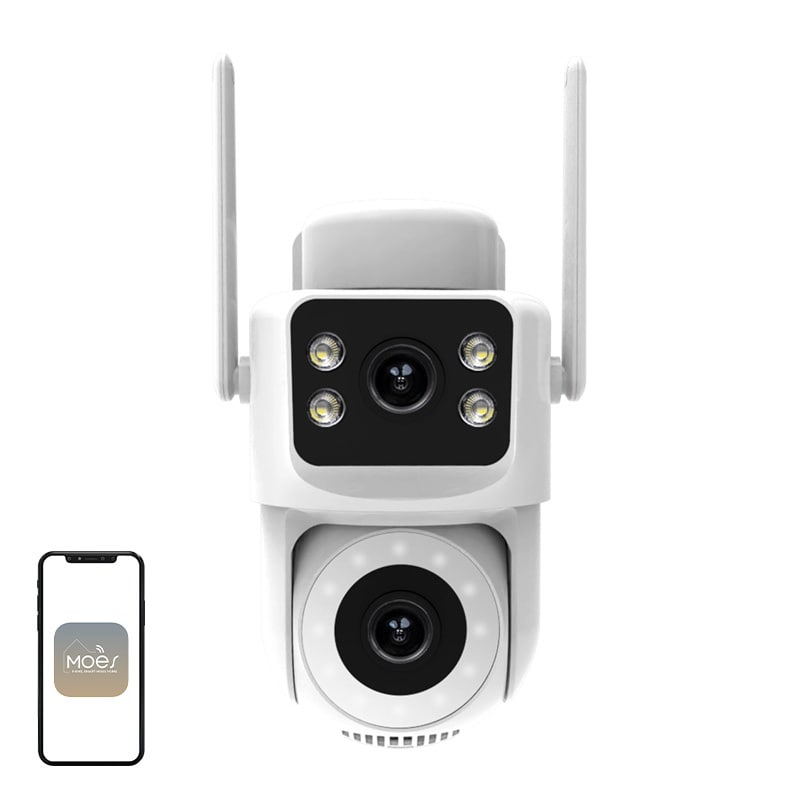 MOES WCM-Q29 8 MP Wi-Fi-IP-kamera med dubbla objektiv