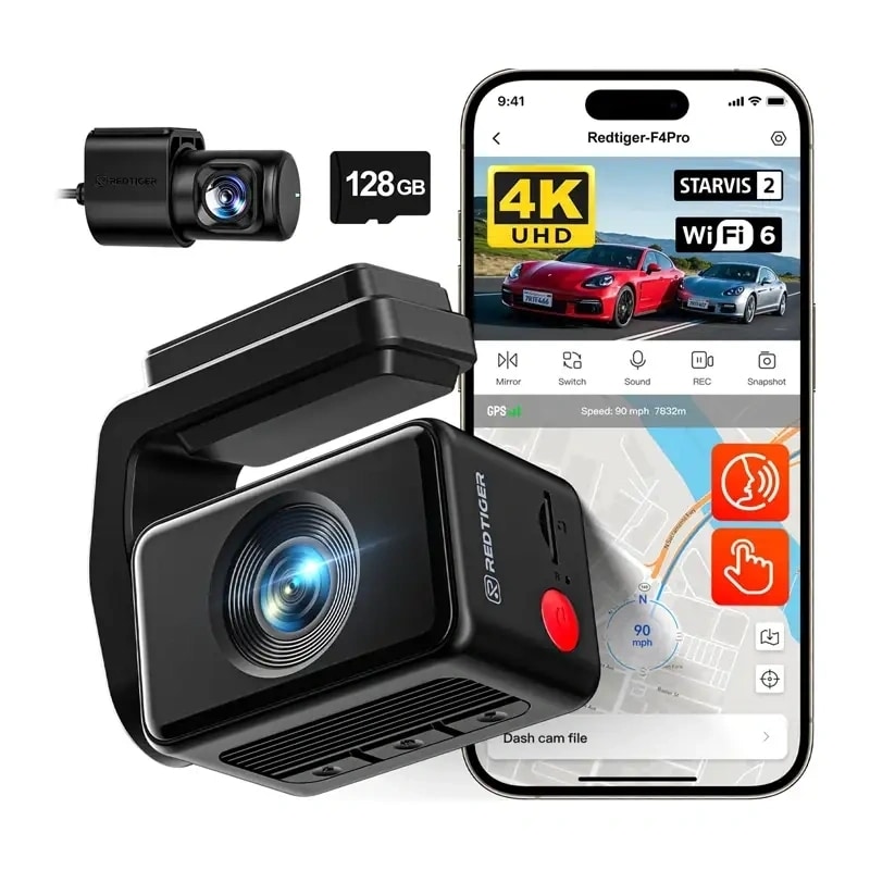 REDTIGER F4 Pro WiFi 4K + 1080p 128 GB ajotallennin