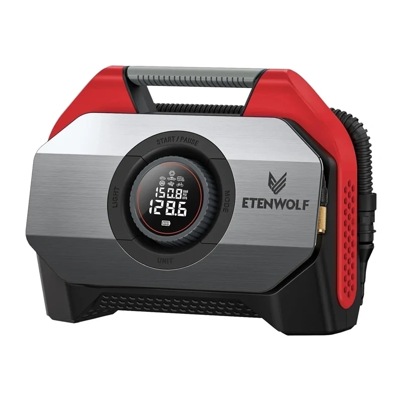 Etenwolf S6 bilkompressor, 11,03 bar, 19 200 mAh (röd)