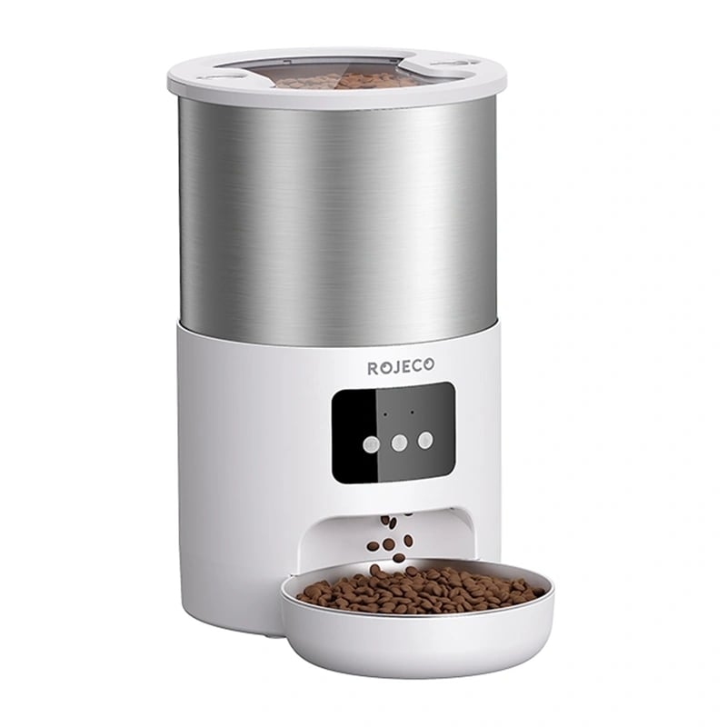 Matdispenser för husdjur Rojeco Smart Pet Feeder 4,5 l, rostfritt stål