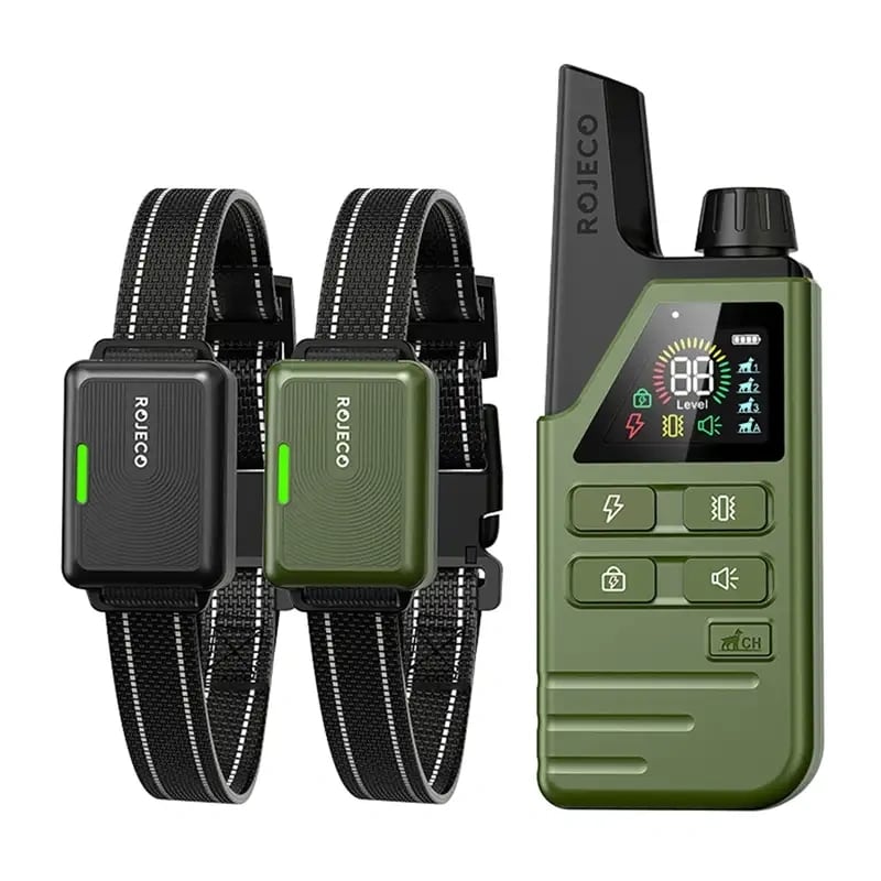 Träningshalsband Rojeco DOG800, 2 halsband
