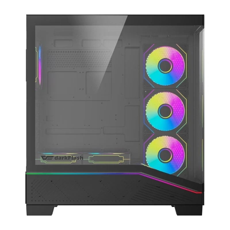 Datorchassi DarkFlash K430 + 6 fläktar (svart)