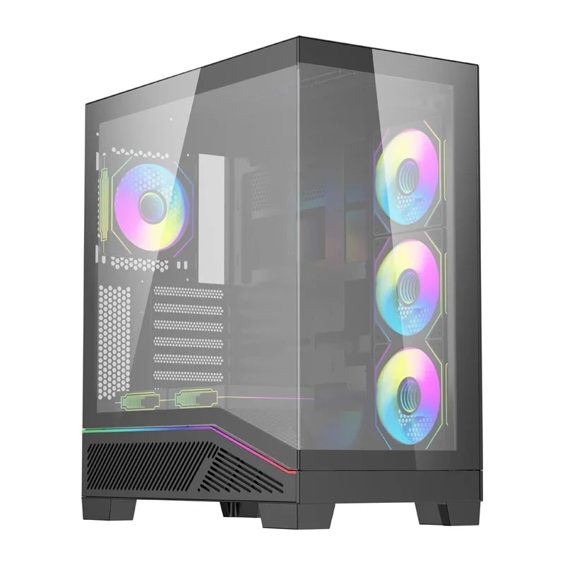 Datorchassi DarkFlash K430 + 6 fläktar (svart)