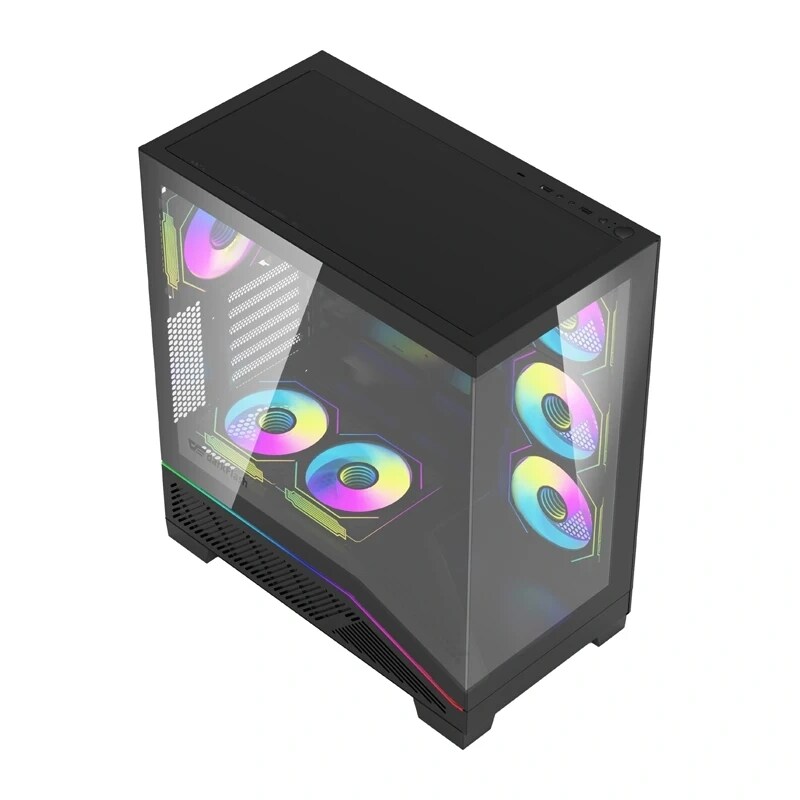 Datorchassi DarkFlash K430 + 6 fläktar (svart)