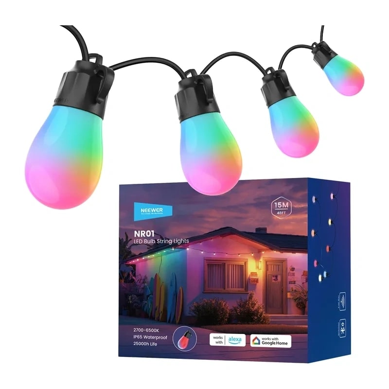 Utomhusljusslinga NEEWER RGB varmvitt