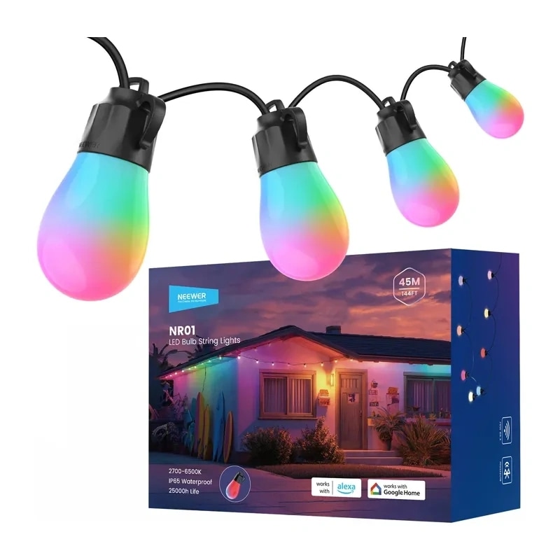 Utomhusljusslinga NEEWER RGB varmvitt