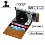 RFID PopUp Plånbok Retro Konstläder Svart