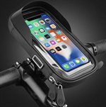 Vattentät mobilhållare för mountain bike med korthållare som fästs i styret
